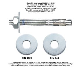 MTP [CP] Anclaje macho para cargas altas en hormigón fisurado y no fisurado. Homologado ETE Opt.1. Eje zincado. Clip inoxidable